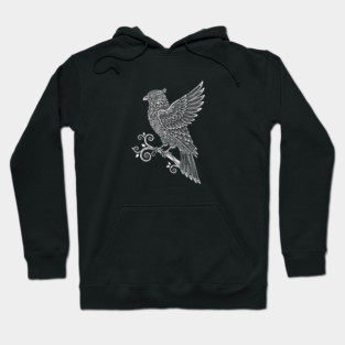 Steppe Guardian Bird - Ethnic Geometric Art Hoodie