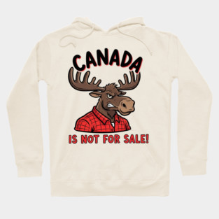 Angry Moose Canada Is Not For Sale T-Shirt - Red Flannel Lumberjack Style Hoodie
