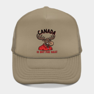 Angry Moose Canada Is Not For Sale T-Shirt - Red Flannel Lumberjack Style Hat