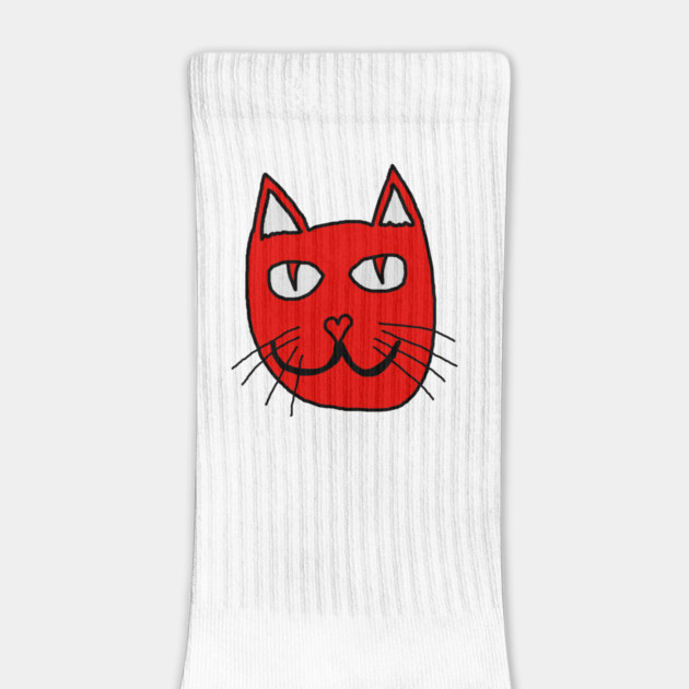 Cute Red Cat Face For Valentines Day by Creatifly Graphic Tees