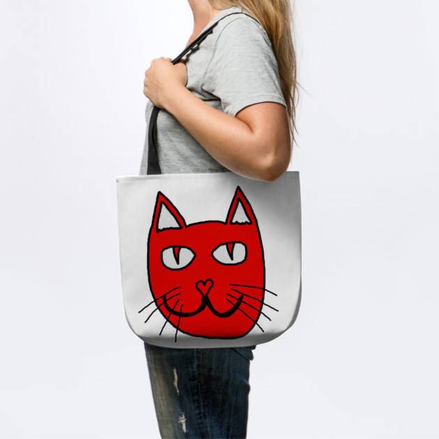 Cute Red Cat Face For Valentines Day by Creatifly Graphic Tees
