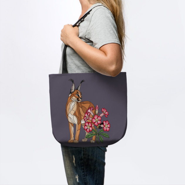 Floral Caracal Stained Glass Wildlife Design by BirdsnStuff