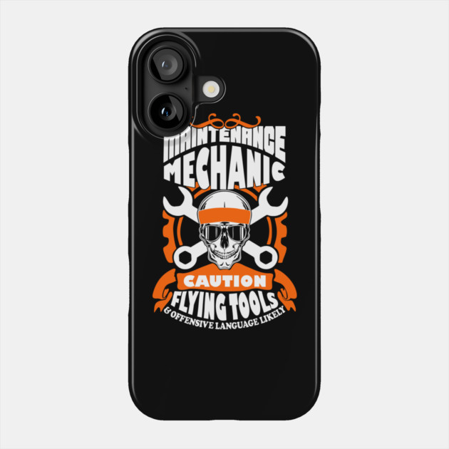 Maintenance Mechanic Blue Collar Pride Sarcasm Warning Phone Case by Anticorporati