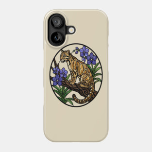 Stained Glass Clouded Leopard Illustration Phone Case