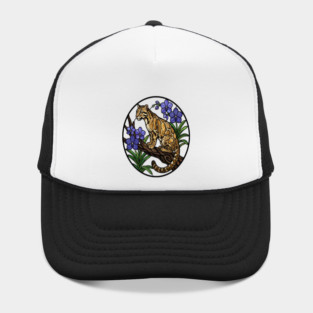 Stained Glass Clouded Leopard Illustration Hat