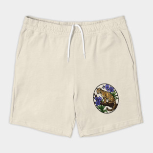 Stained Glass Clouded Leopard Illustration Shorts
