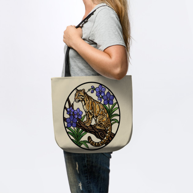 Stained Glass Clouded Leopard Illustration by BirdsnStuff