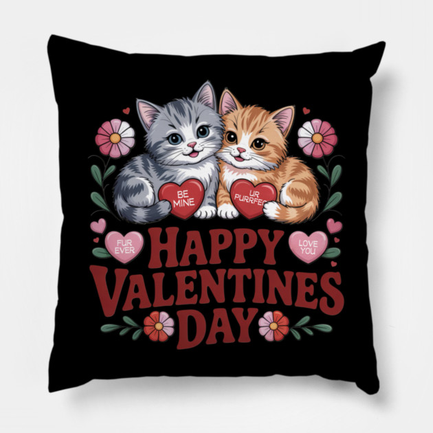 Happy Valentines Day - For Cat Lovers Pillow by Pete the Cat Guy