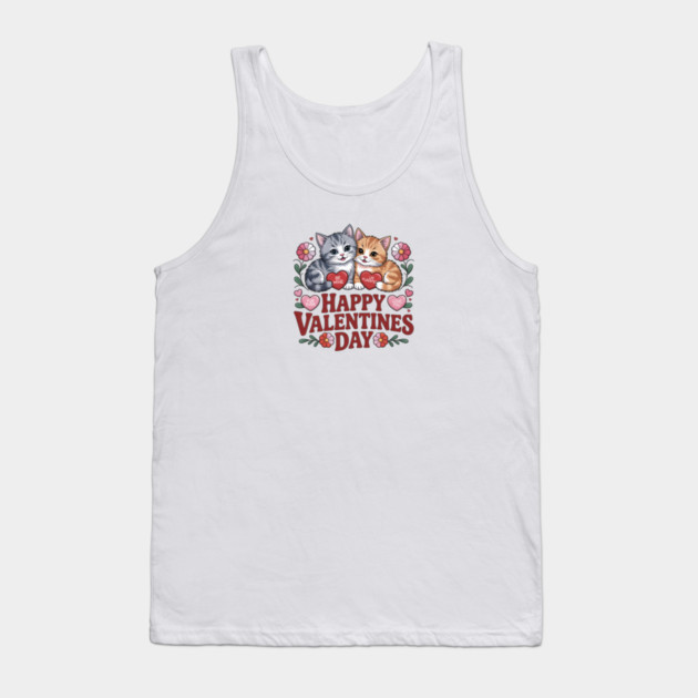 Happy Valentines Day - For Cat Lovers Tank Top by Pete the Cat Guy