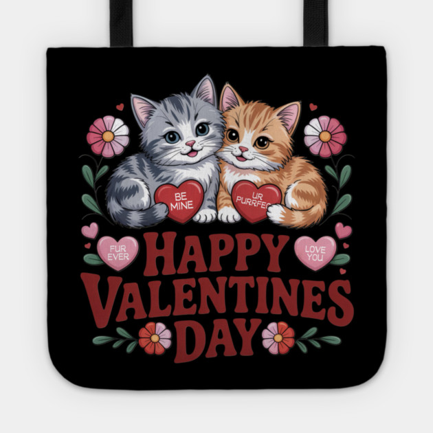 Happy Valentines Day - For Cat Lovers Tote by Pete the Cat Guy