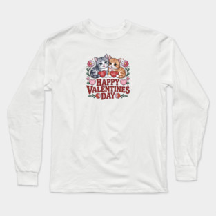 Happy Valentines Day - For Cat Lovers Long Sleeve T-Shirt