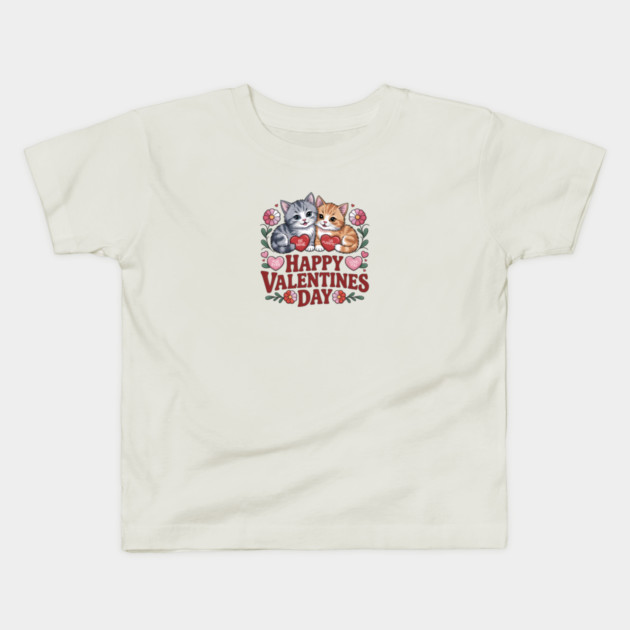 Happy Valentines Day - For Cat Lovers Kids T-Shirt by Pete the Cat Guy