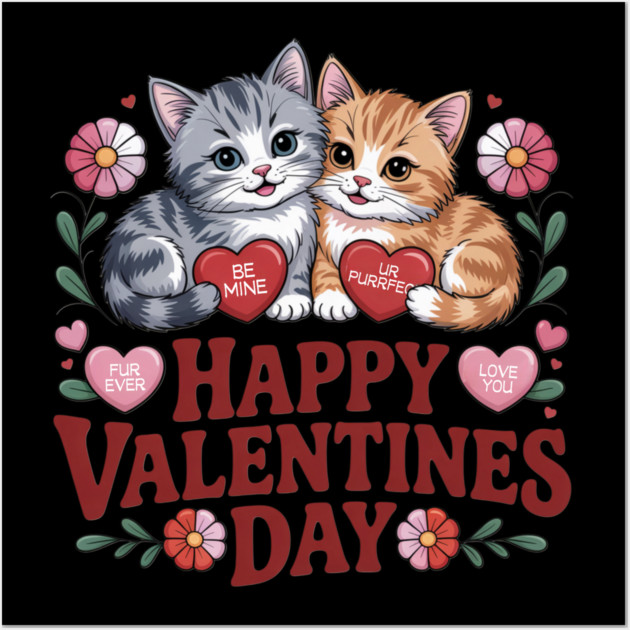 Happy Valentines Day - For Cat Lovers Wall Art by Pete the Cat Guy