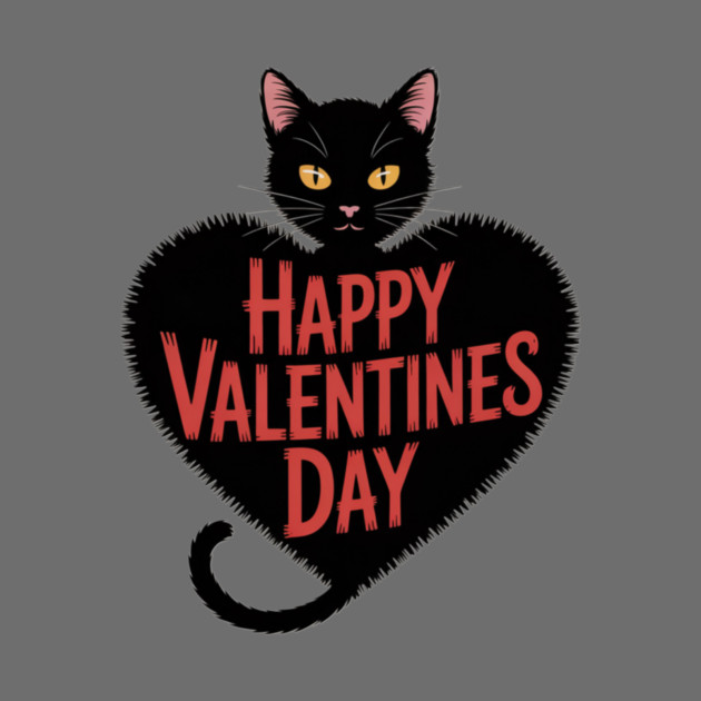 Happy Valentines Day - Black Cat by Pete the Cat Guy