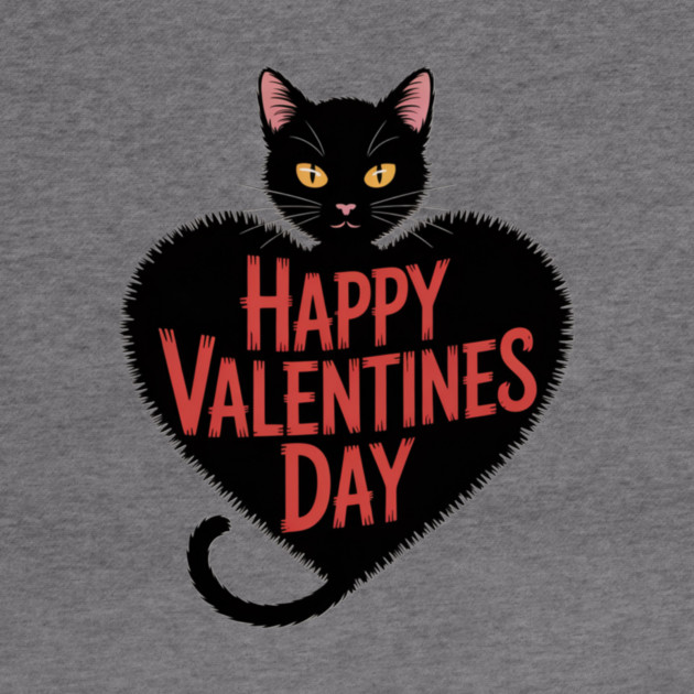 Happy Valentines Day - Black Cat by Pete the Cat Guy
