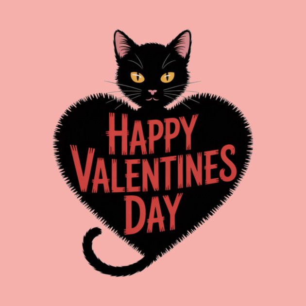 Happy Valentines Day - Black Cat by Pete the Cat Guy