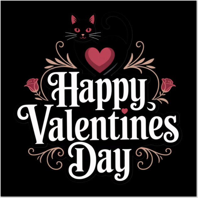 Happy Valentines Day - For Cat Lovers Wall Art by Pete the Cat Guy