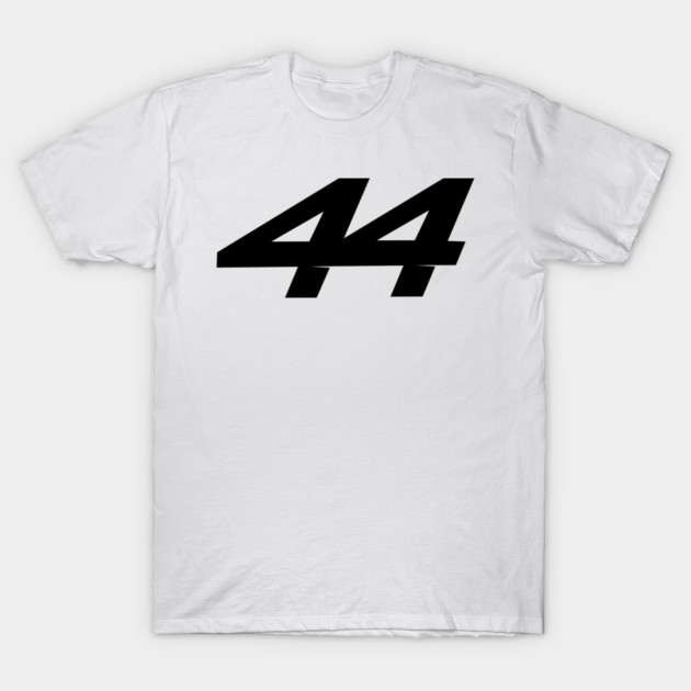 Lewis Hamilton 44 - 2026 Driver Number Black T-Shirt by krynxr@gmail.com