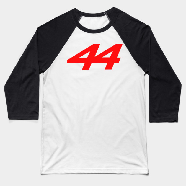 Lewis Hamilton 44 - 2026 Driver Number Red Baseball T-Shirt by krynxr@gmail.com