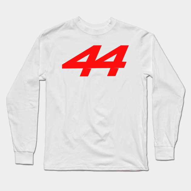 Lewis Hamilton 44 - 2026 Driver Number Red Long Sleeve T-Shirt by krynxr@gmail.com