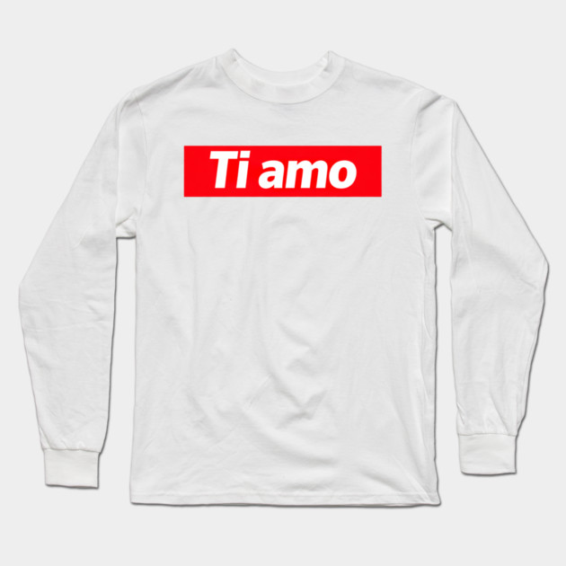 Ti Amo Italian Love Quote Simplistic Word Art Long Sleeve T-Shirt by Art2Wear
