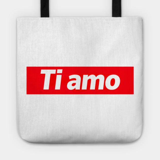 Ti Amo Italian Love Quote Simplistic Word Art Tote by Art2Wear