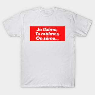 French Love Minimalist Expression Celebration T-Shirt