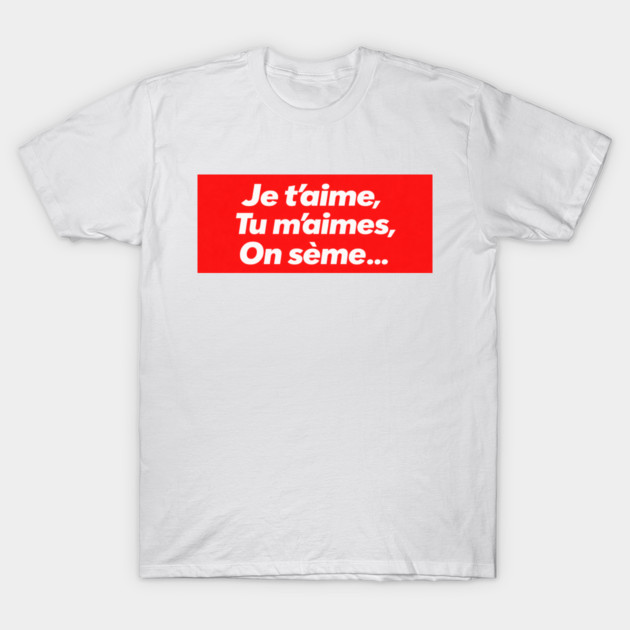 French Love Minimalist Expression Celebration T-Shirt by Art2Wear