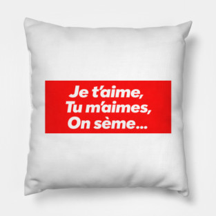 French Love Minimalist Expression Celebration Pillow