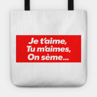 French Love Minimalist Expression Celebration Tote