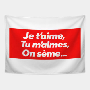 French Love Minimalist Expression Celebration Tapestry