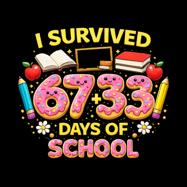I Survived 6733 Days Of School Teacher Student 100 Days by ArtistTee ⭐⭐⭐⭐⭐