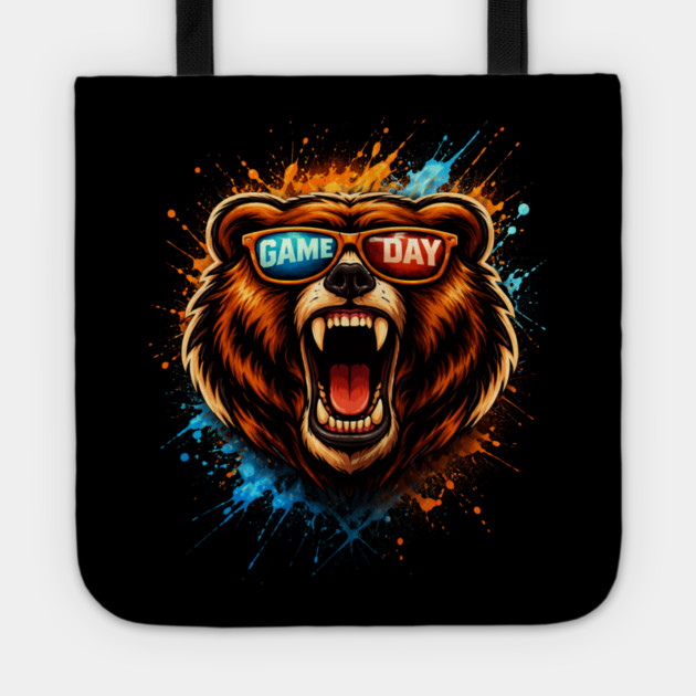 Game Day Bear Roaring Sunglasses Sports Fan Tote by ArtistTee ⭐⭐⭐⭐⭐