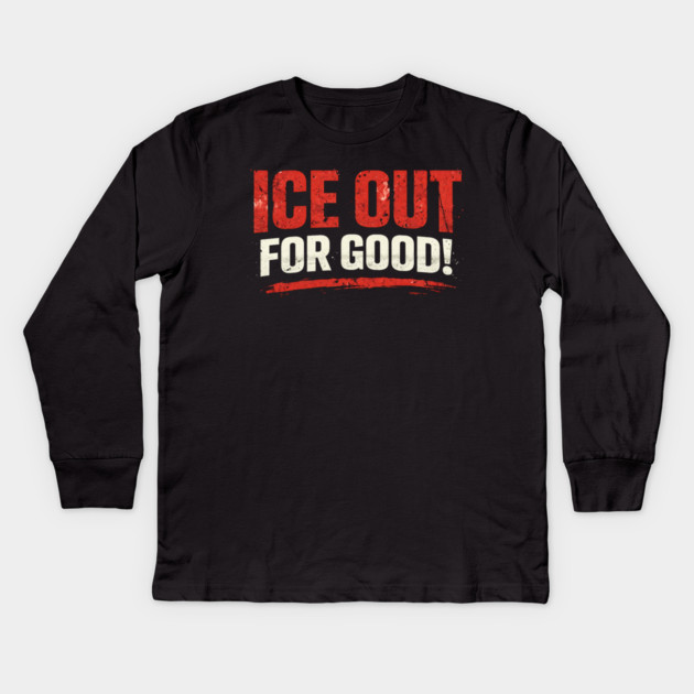 Ice Out For Good Hockey Fan Gift Kids Long Sleeve T-Shirt by ArtistTee ⭐⭐⭐⭐⭐