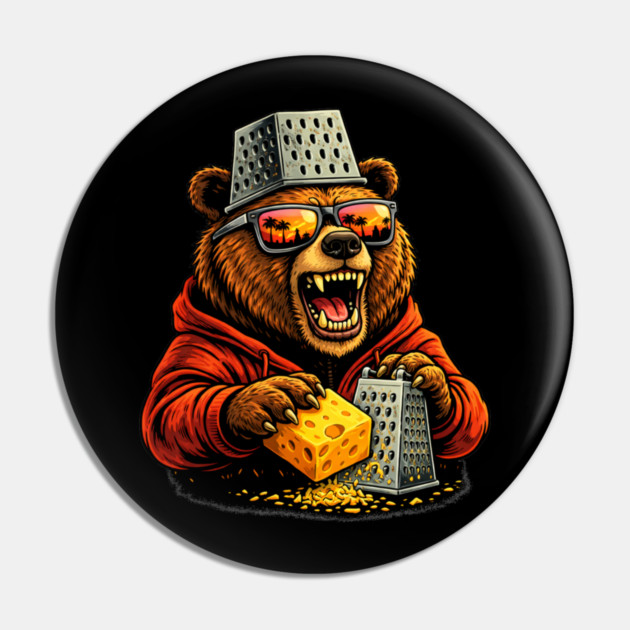 Bear Grater Cheese Lover Funny Bear Grateful Dead Fan Pin by ArtistTee ⭐⭐⭐⭐⭐