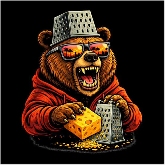 Bear Grater Cheese Lover Funny Bear Grateful Dead Fan Wall Art by ArtistTee ⭐⭐⭐⭐⭐