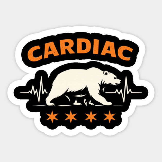 Cardiac Bear Lifeline Support For Nurses Sticker by ArtistTee ⭐⭐⭐⭐⭐