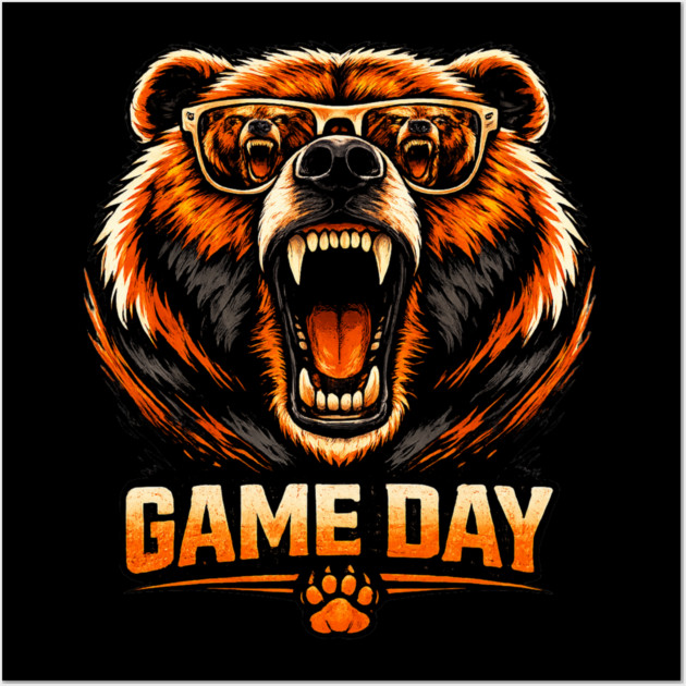 Game Day Bear Sports Fan Wall Art by ArtistTee ⭐⭐⭐⭐⭐