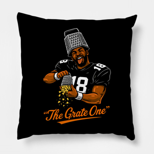 The Grate One Football Player Cheese Grater Hat Pillow by ArtistTee ⭐⭐⭐⭐⭐