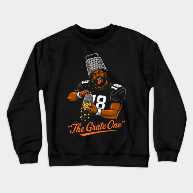 The Grate One Football Player Cheese Grater Hat Crewneck Sweatshirt by ArtistTee ⭐⭐⭐⭐⭐