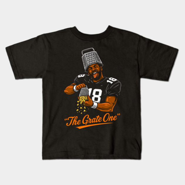The Grate One Football Player Cheese Grater Hat Kids T-Shirt by ArtistTee ⭐⭐⭐⭐⭐