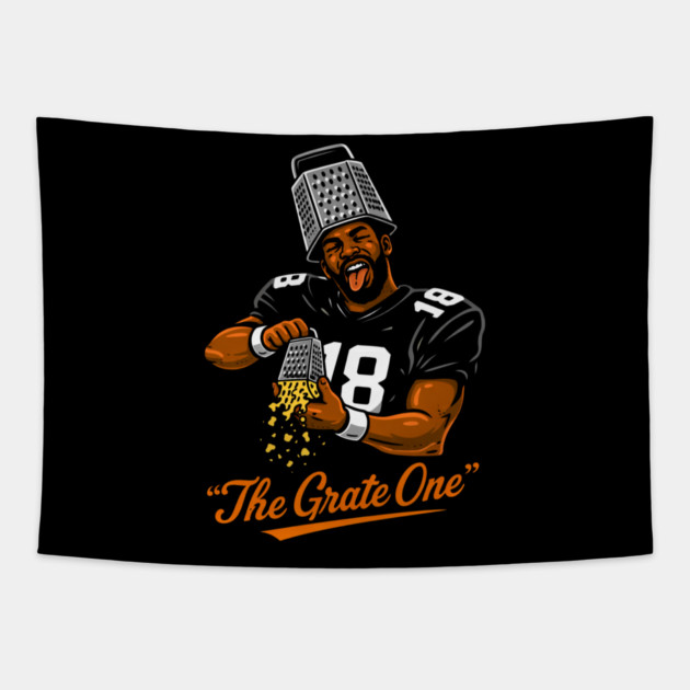 The Grate One Football Player Cheese Grater Hat Tapestry by ArtistTee ⭐⭐⭐⭐⭐