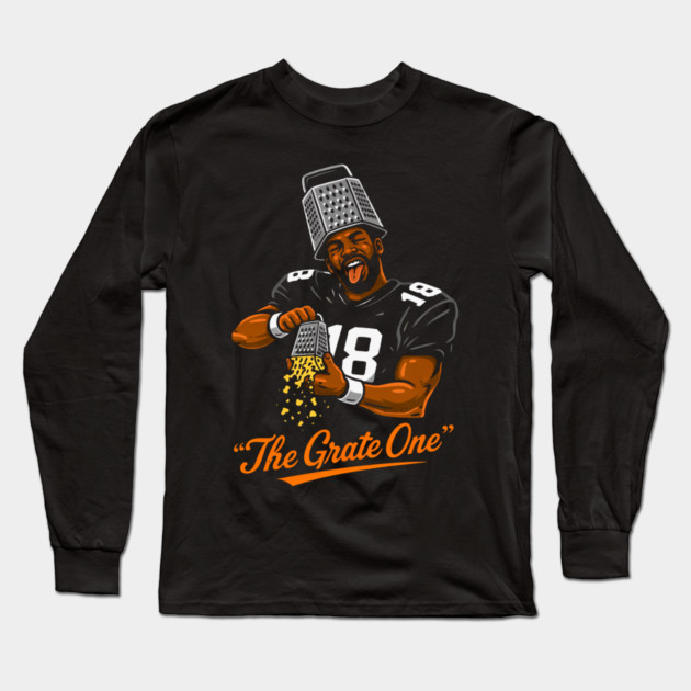 The Grate One Football Player Cheese Grater Hat Long Sleeve T-Shirt by ArtistTee ⭐⭐⭐⭐⭐