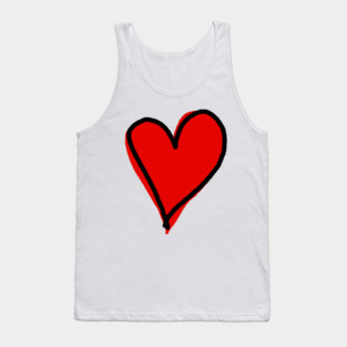 Red Heart Minimalist Love Tank Top