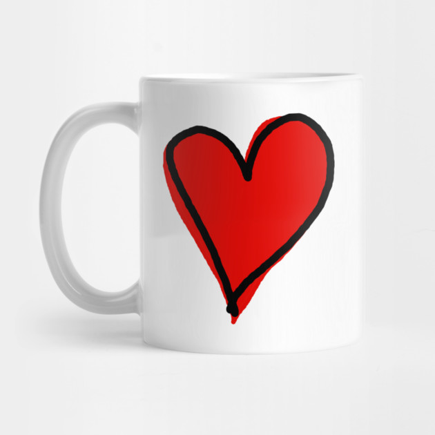 Red Heart Minimalist Love by Creatifly Graphic Tees