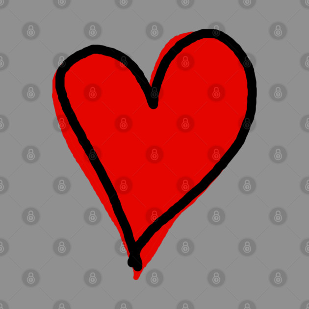 Red Heart Minimalist Love by Creatifly Graphic Tees