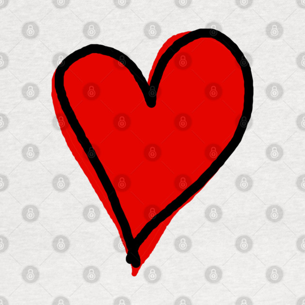 Red Heart Minimalist Love by Creatifly Graphic Tees