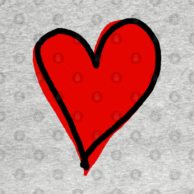 Red Heart Minimalist Love by Creatifly Graphic Tees