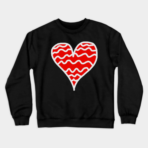 Heart Crewneck Sweatshirt by Creatifly Graphic Tees