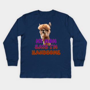 Handsome Lama Kids Long Sleeve T-Shirt